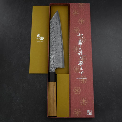 Kiritsuke SG-2 Damascus Buffalo Teak Handle 225mm-[Musashi]-[Japanese-Kitchen-Knives]