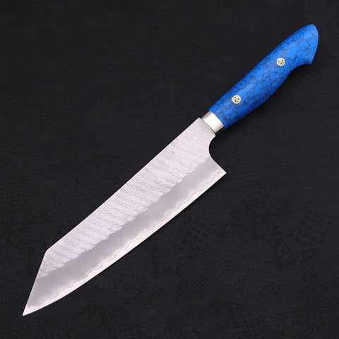 Kiritsuke SG-2 Tsuchime Turquoise Blue Handle 200mm-[Musashi]-[Japanese-Kitchen-Knives]