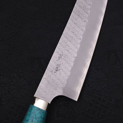 Kiritsuke SG-2 Tsuchime Turquoise Green Handle 200mm-[Musashi]-[Japanese-Kitchen-Knives]