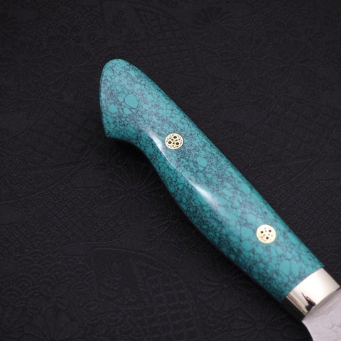 Kiritsuke SG-2 Tsuchime Turquoise Green Handle 200mm-[Musashi]-[Japanese-Kitchen-Knives]