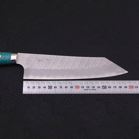 Kiritsuke SG-2 Tsuchime Turquoise Green Handle 200mm-[Musashi]-[Japanese-Kitchen-Knives]