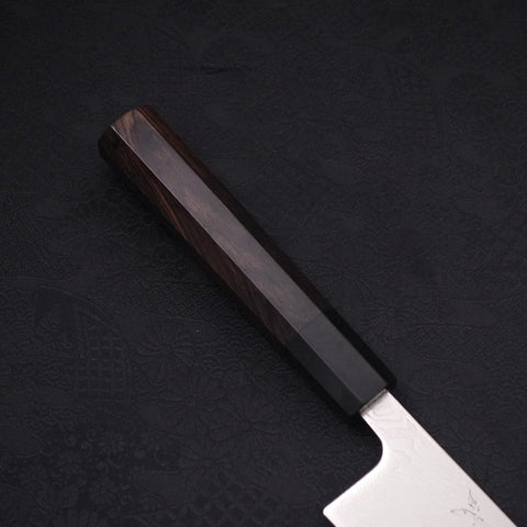 Kiritsuke SLD Wave Nickel Damascus Buffalo Ebony Handle 210mm-[Musashi]-[Japanese-Kitchen-Knives]