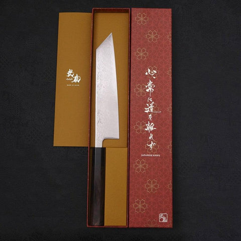 Kiritsuke SLD Wave Nickel Damascus Buffalo Ebony Handle 210mm-[Musashi]-[Japanese-Kitchen-Knives]