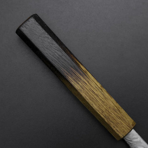Kiritsuke SLD Wave Nickel Damascus Yaki Urushi Handle 210mm-[Musashi]-[Japanese-Kitchen-Knives]