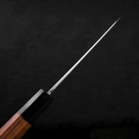 Kiritsuke Santoku White Steel #2 Kasumi Buffalo Teak Handle 180mm-[Musashi]-[Japanese-Kitchen-Knives]