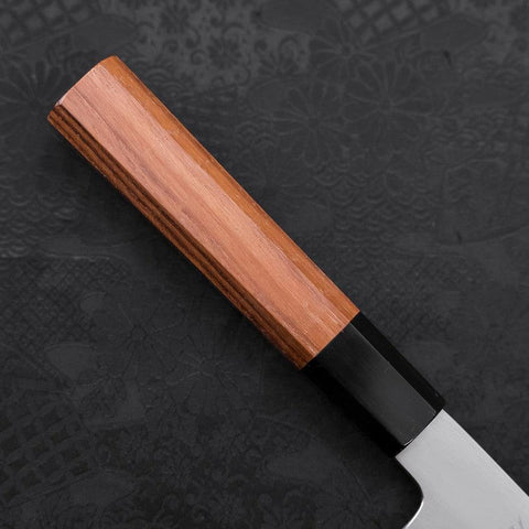 Kiritsuke Santoku White Steel #2 Kasumi Buffalo Teak Handle 180mm-[Musashi]-[Japanese-Kitchen-Knives]