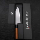 Kiritsuke Santoku White Steel #2 Kasumi Buffalo Teak Handle 180mm-[Musashi]-[Japanese-Kitchen-Knives]