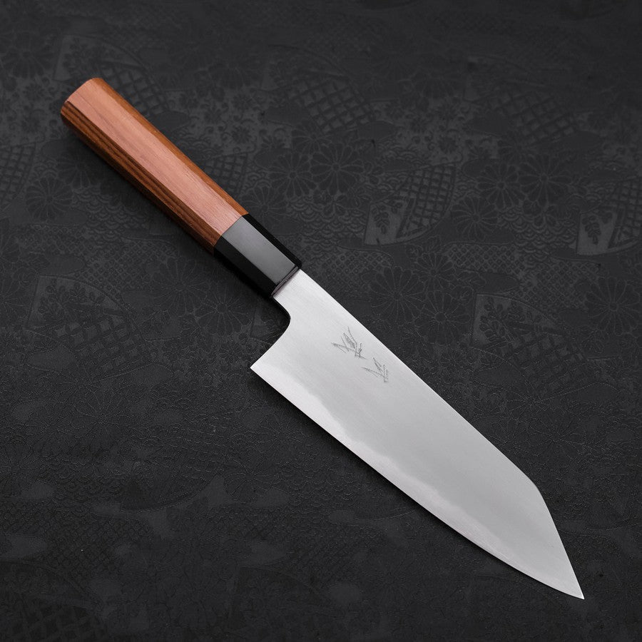 Kiritsuke Santoku White Steel #2 Kasumi Buffalo Teak Handle 180mm-[Musashi]-[Japanese-Kitchen-Knives]