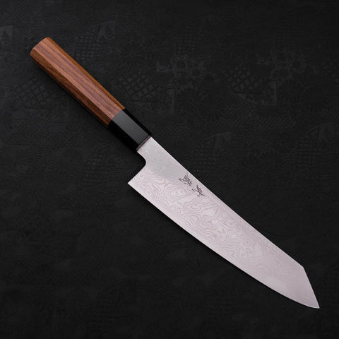 Kiritsuke Silver Steel #3 Damascus Buffalo Teak Handle 210mm (8.3”)-[Musashi]-[Japanese-Kitchen-Knives]