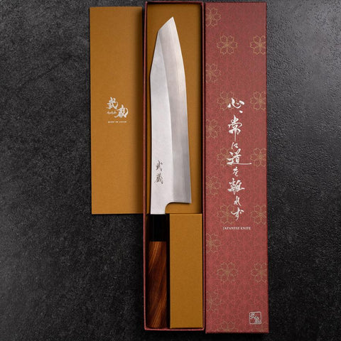 Kiritsuke Silver Steel #3 Kasumi Buffalo Bubinga Handle 240mm (8.2”)-[Musashi]-[Japanese-Kitchen-Knives]