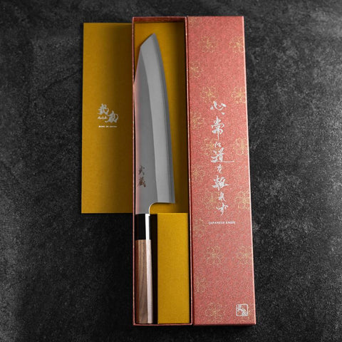 Kiritsuke Silver Steel #3 Kasumi Buffalo Walnut Handle 240mm (8.2”)-[Musashi]-[Japanese-Kitchen-Knives]