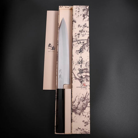 Kiritsuke Silver Steel #3 Polished Buffalo Ebony Handle 260mm-[Musashi]-[Japanese-Kitchen-Knives]