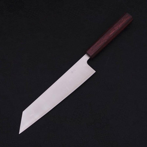 Kiritsuke Silver Steel #3 Polished Purple Urushi Handle 210mm-[Musashi]-[Japanese-Kitchen-Knives]