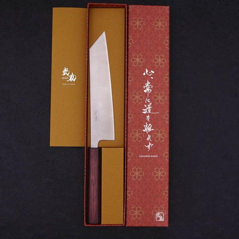 Kiritsuke Silver Steel #3 Polished Purple Urushi Handle 210mm-[Musashi]-[Japanese-Kitchen-Knives]