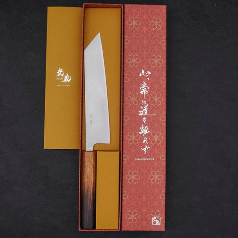 Kiritsuke Silver Steel #3 Polished Yaki Urushi Handle 210mm-[Musashi]-[Japanese-Kitchen-Knives]