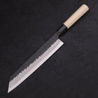 Kiritsuke Stainless Clad Blue Super Kurouchi Tsuchime Buffalo Magnolia Handle 240mm (9.4”)-[Musashi]-[Japanese-Kitchen-Knives]