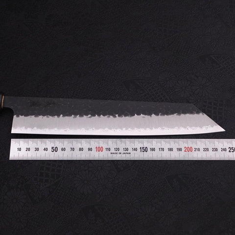 Kiritsuke Stainless Clad Blue Super Kurouchi Tsuchime Buffalo Magnolia Handle 240mm (9.4”)-[Musashi]-[Japanese-Kitchen-Knives]