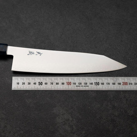 Kiritsuke VG-10 Damascus Blue Birch Handle 210mm-[Musashi]-[Japanese-Kitchen-Knives]