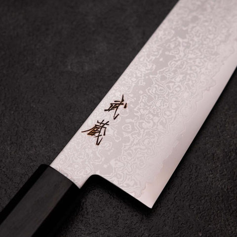 Kiritsuke VG-10 Damascus Ebony Handle 210mm-[Musashi]-[Japanese-Kitchen-Knives]