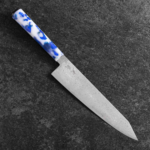 Kiritsuke VG-10 Damascus Ocean Blue-White Mix Handle 210mm (8.3”)-[Musashi]-[Japanese-Kitchen-Knives]