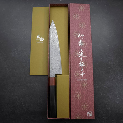 Kiritsuke VG-10 Damascus Shitan Ebony Handle 210mm-[Musashi]-[Japanese-Kitchen-Knives]