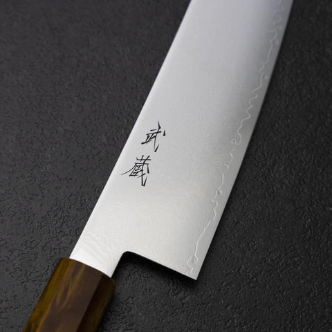 Kiritsuke VG-10 Damascus Yellow Birch Handle 210mm-[Musashi]-[Japanese-Kitchen-Knives]