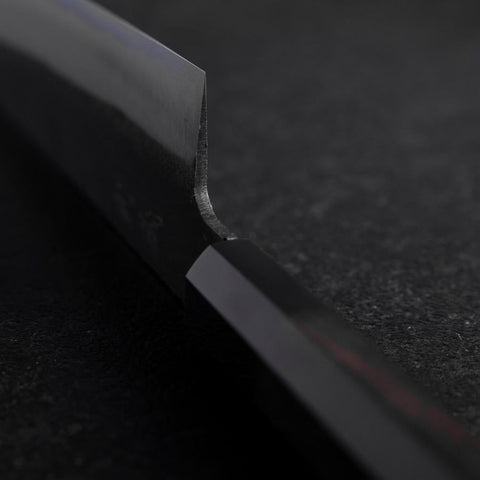 Kiritsuke White Steel #2 Kurouchi Buffalo Ebony Handle 200mm-[Musashi]-[Japanese-Kitchen-Knives]