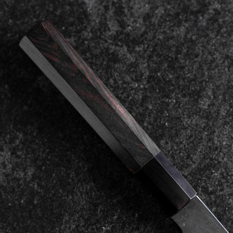 Kiritsuke White Steel #2 Kurouchi Buffalo Ebony Handle 200mm-[Musashi]-[Japanese-Kitchen-Knives]