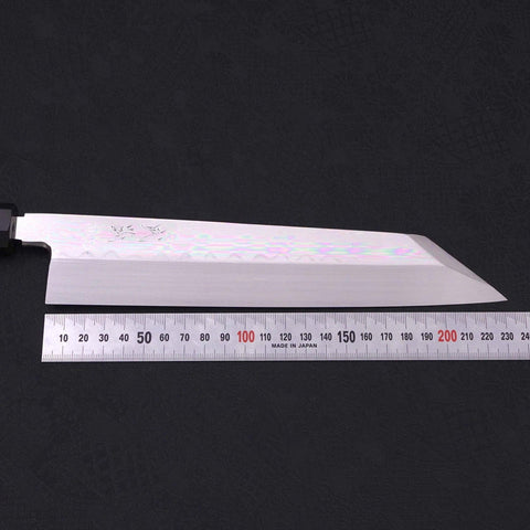 Kiritsuke White Steel #2 Mirror Finish Honyaki Buffalo Ebony Handle 240mm-[Musashi]-[Japanese-Kitchen-Knives]