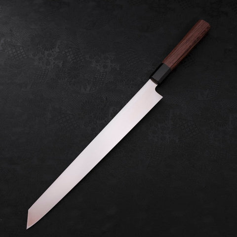 Kiritsuke Yanagiba Blue Steel #2 Kurouchi Buffalo Wenge Handle 300mm (11.8”)-[Musashi]-[Japanese-Kitchen-Knives]