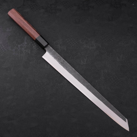 Kiritsuke Yanagiba Blue Steel #2 Kurouchi Buffalo Wenge Handle 300mm-[Musashi]-[Japanese-Kitchen-Knives]