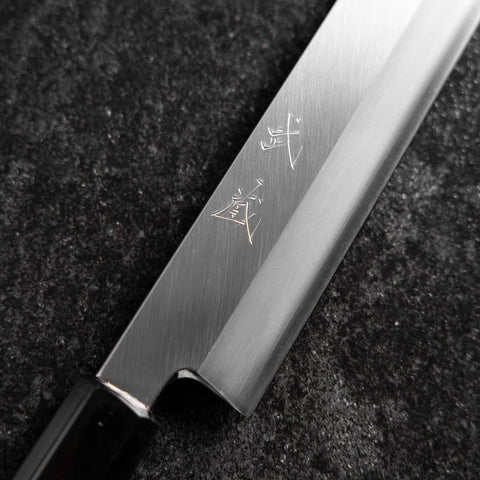 Kiritsuke Yanagiba Silver Steel #3 Kasumi Buffalo Magnolia Handle 300mm-[Musashi]-[Japanese-Kitchen-Knives]