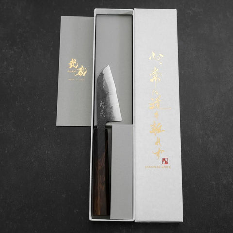 Kobunka Blue Steel #2 Kurouchi Ebony Handle 80mm (3.1”)-[Musashi]-[Japanese-Kitchen-Knives]