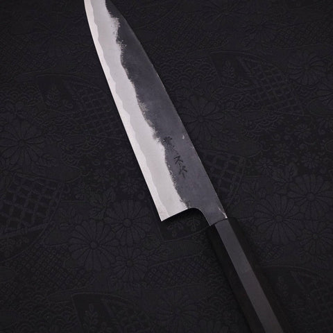 Koyanagi Blue Super Kurouchi Buffalo Ebony Handle 150mm-[Musashi]-[Japanese-Kitchen-Knives]