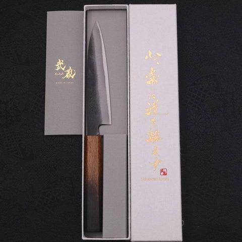 Koyanagi White Steel #2 Kurouchi Yaki Urushi Handle 150mm-[Musashi]-[Japanese-Kitchen-Knives]