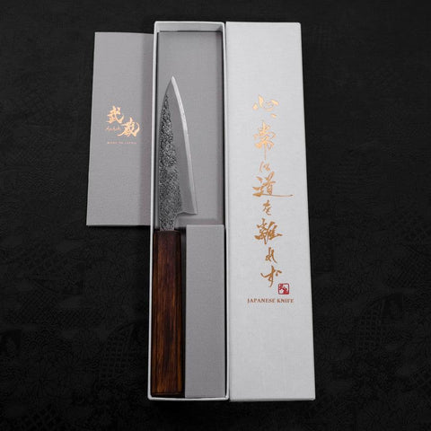 Koyanagi White Steel #2 Nashiji Sumi Urushi Handle 120mm-[Musashi]-[Japanese-Kitchen-Knives]