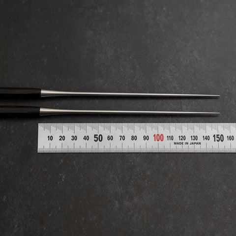 Moribashi Chopsticks Stainless Ebony Handle 150mm with Ebony Sheath and Storage Pouch (5.9”)-[Musashi]-[Japanese-Kitchen-Knives]