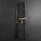 Moribashi Chopsticks Stainless Ebony Handle 150mm with Ebony Sheath and Storage Pouch (5.9”)-[Musashi]-[Japanese-Kitchen-Knives]