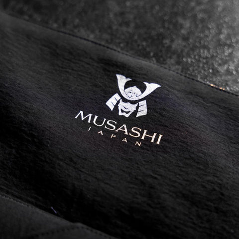 Musashi Japanese Style Kitchen Knife Roll Navy Golden Dragon 2 Pockets Handmade-[Musashi]-[Japanese-Kitchen-Knives]
