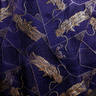 Musashi Japanese Style Kitchen Knife Roll Navy Golden Dragon 2 Pockets Handmade-[Musashi]-[Japanese-Kitchen-Knives]