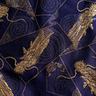 Musashi Japanese Style Kitchen Knife Roll Navy Golden Dragon 4 Pockets Handmade-[Musashi]-[Japanese-Kitchen-Knives]