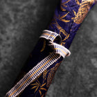 Musashi Japanese Style Kitchen Knife Roll Navy Golden Tiger 2 Pockets Handmade-[Musashi]-[Japanese-Kitchen-Knives]