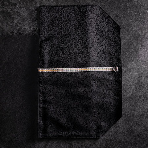 Musashi Japanese Style Kitchen Knife Roll Phoenix Black 2 Pockets Handmade-[Musashi]-[Japanese-Kitchen-Knives]