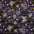 Musashi Japanese Style Kitchen Knife Roll Purple-Gold Butterfly&Sakura 4 Pockets Handmade-[Musashi]-[Japanese-Kitchen-Knives]