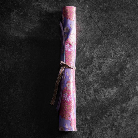 Musashi Japanese Style Kitchen Knife Roll Yamagata Kikkamon - Purple 2 Pockets Handmade-[Musashi]-[Japanese-Kitchen-Knives]