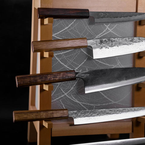 Musashi Kitchen Knives Displaying Sugi-[Musashi]-[Japanese-Kitchen-Knives]