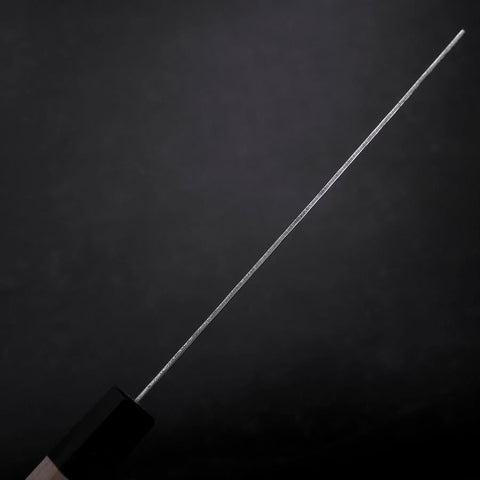 Nakiri AUS-10 Mirror Tsuchime Damascus Buffalo Magnolia Handle 165mm-[Musashi]-[Japanese-Kitchen-Knives]