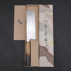 Nakiri AUS-10 Mirror Tsuchime Damascus Yaki Urushi Handle 165mm-[Musashi]-[Japanese-Kitchen-Knives]