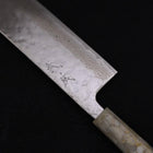 Nakiri AUS-10 Nashiji Damascus Ocean White Blue Handle 165mm-[Musashi]-[Japanese-Kitchen-Knives]