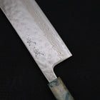 Nakiri AUS-10 Nashiji Damascus Ocean White Mix Handle 165mm-[Musashi]-[Japanese-Kitchen-Knives]
